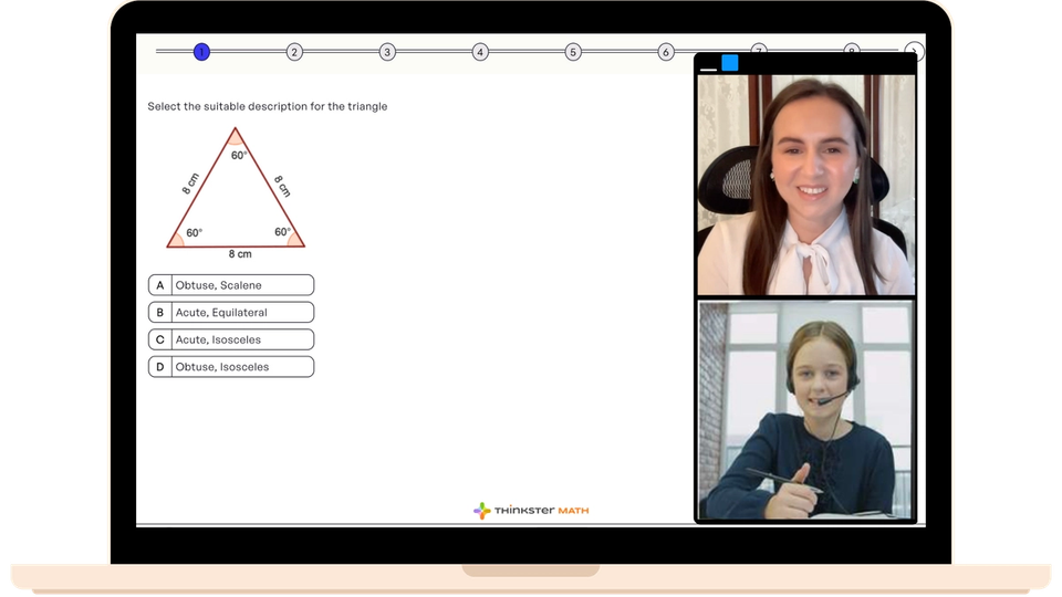 Thinkster whiteboard tutoring session with interactive math learning.
