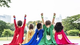 Kids in super hero costumes
