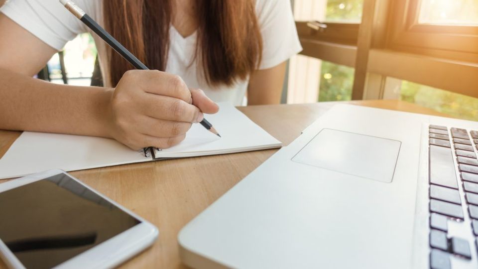 Girl doing homework