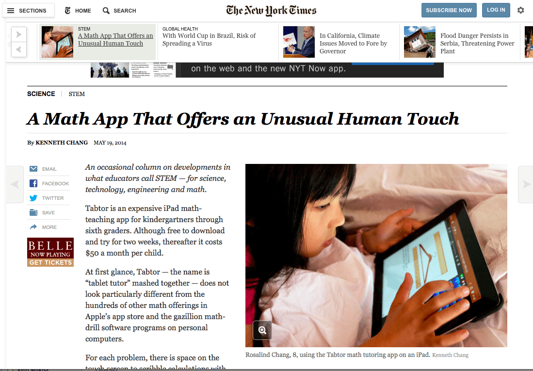 Thinkster Math - As featured in New York Times