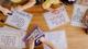 Illustration of basic arithmetic concepts with children learning addition, subtraction, multiplication, and division