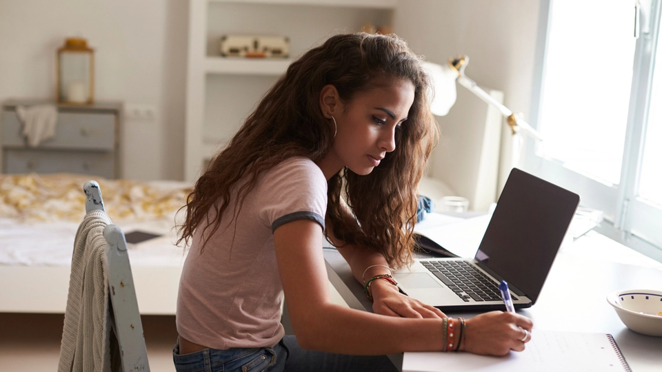 Teen Girl Doing Homework