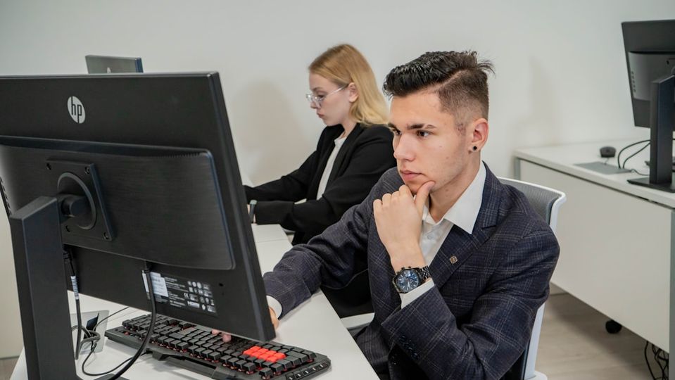 Student learning math through online tutoring session on computer screen