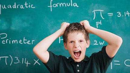 Boy frustrated in classroom