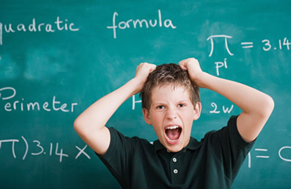 Boy frustrated in classroom