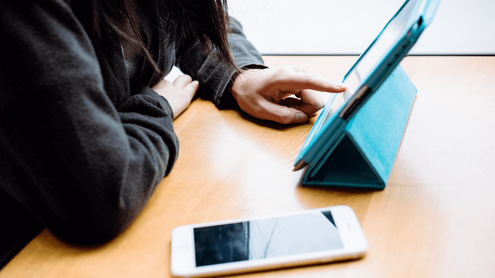 Girl using tablet
