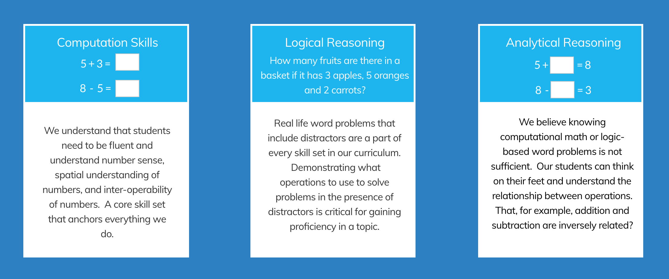 Computational skills and analytical reasoning