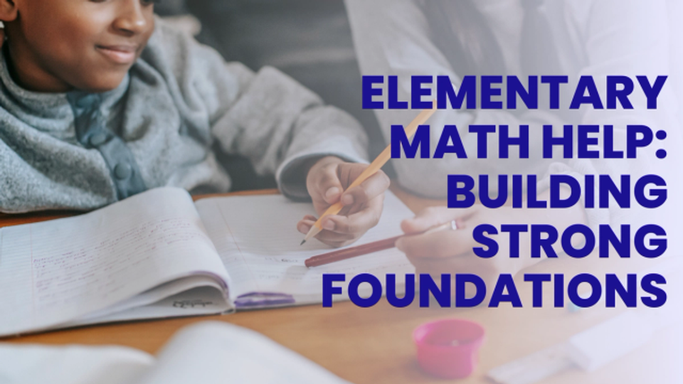 Tutor helping a child with elementary math homework, focusing on building strong foundational skills.