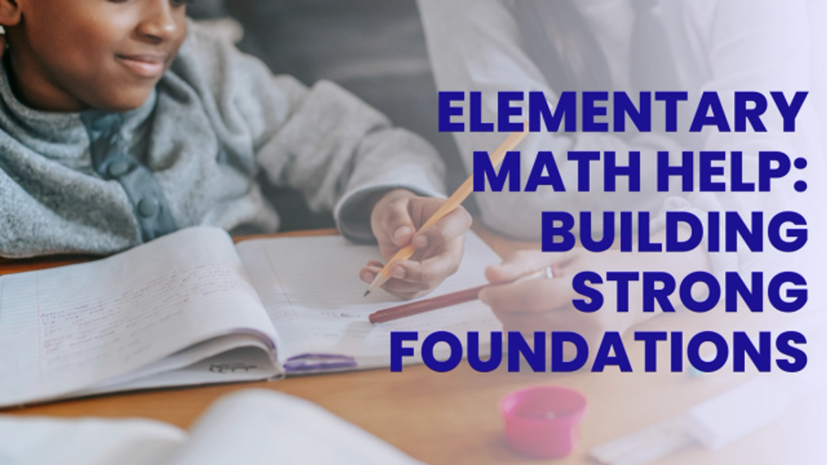 Tutor helping a child with elementary math homework, focusing on building strong foundational skills.