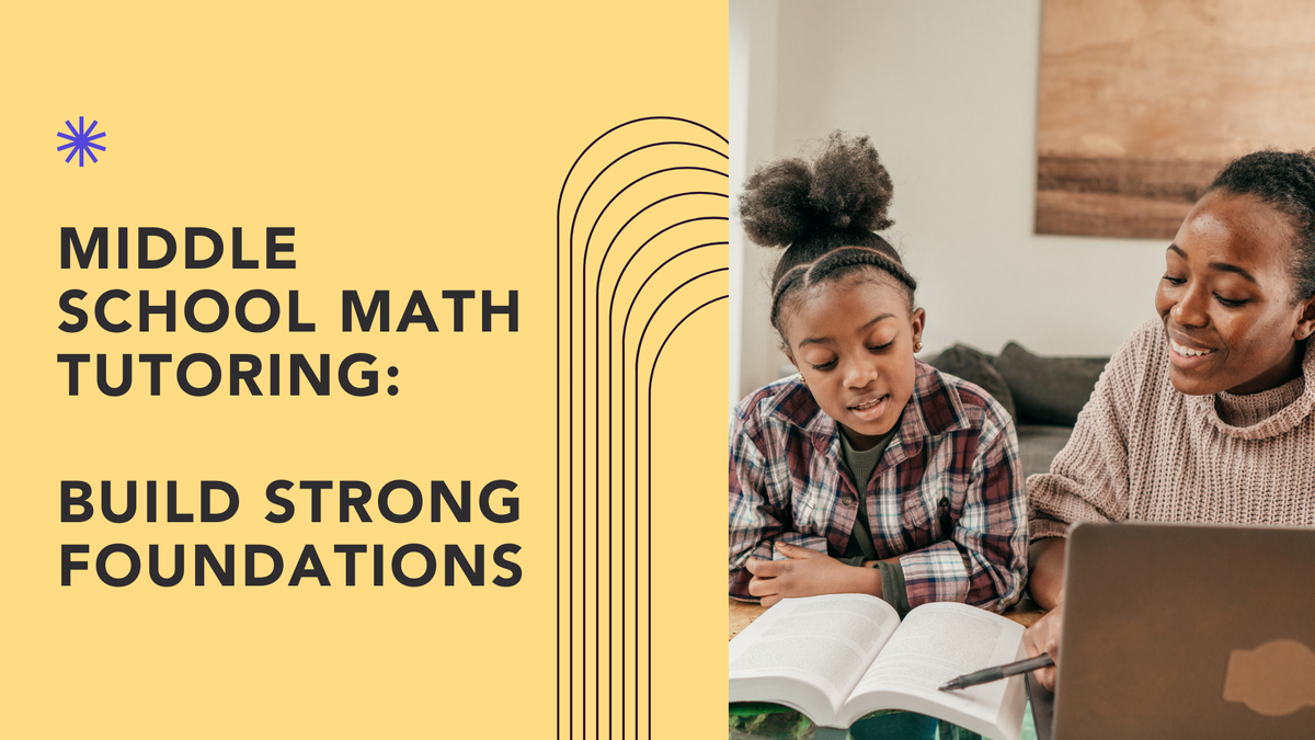 A middle school student working with a math tutor to build strong math foundations.