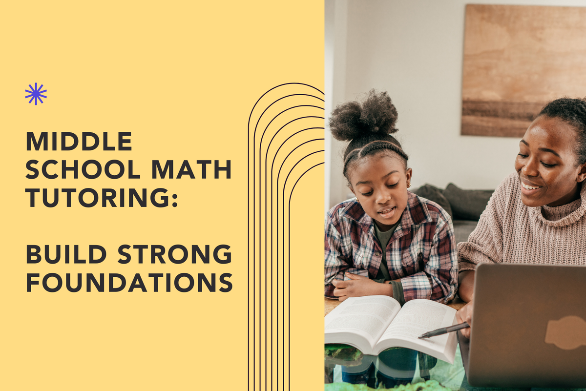 A middle school student working with a math tutor to build strong math foundations.