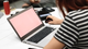 Girl working on a laptop