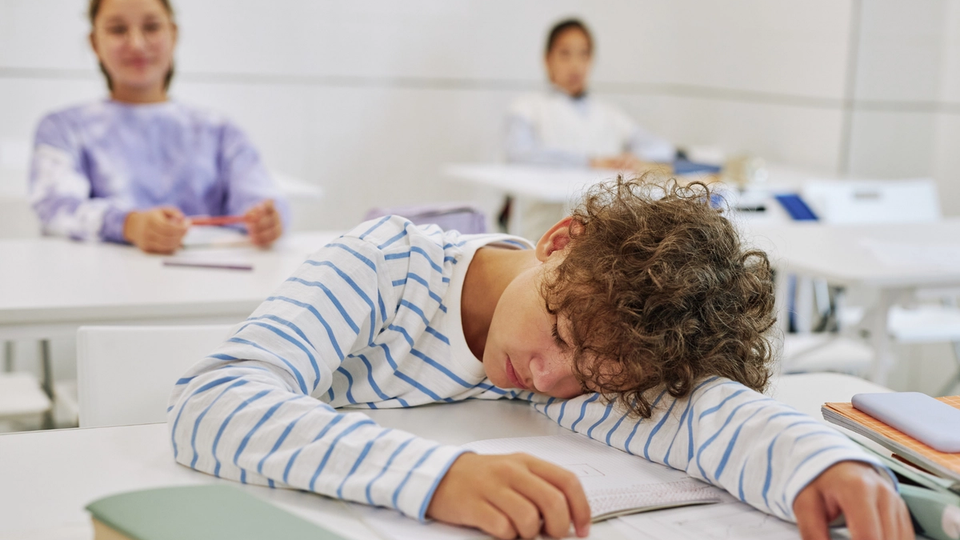 Student Falling Asleep in Class