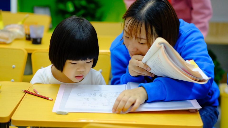a math teacher and student