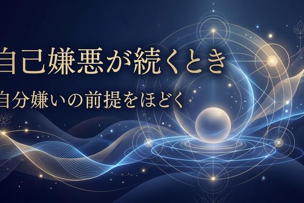 自己嫌悪が続くとき｜自分嫌いの前提をほどく