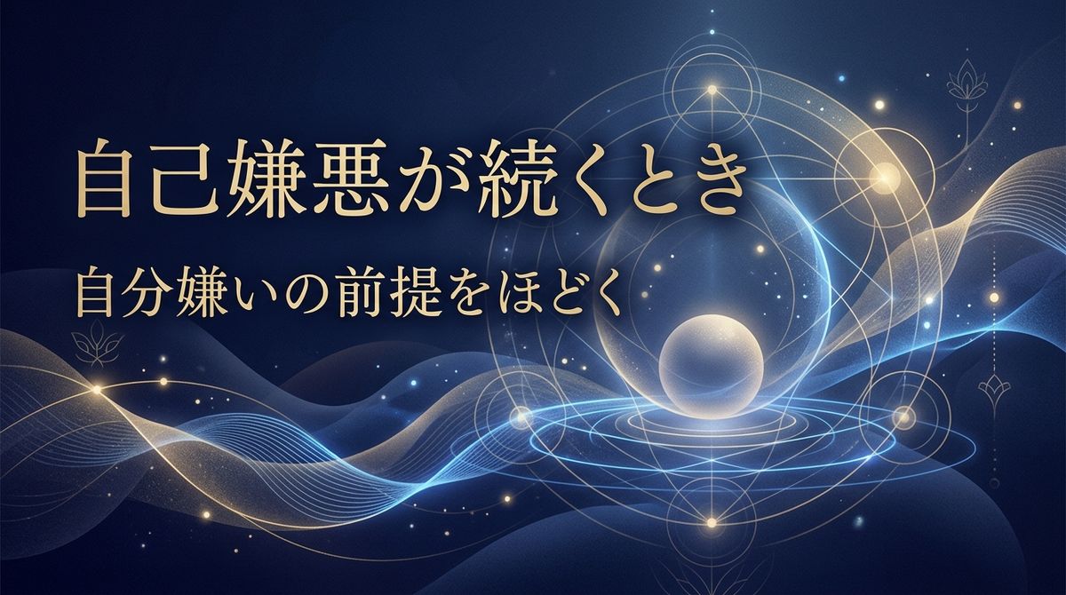 自己嫌悪が続くとき｜自分嫌いの前提をほどく