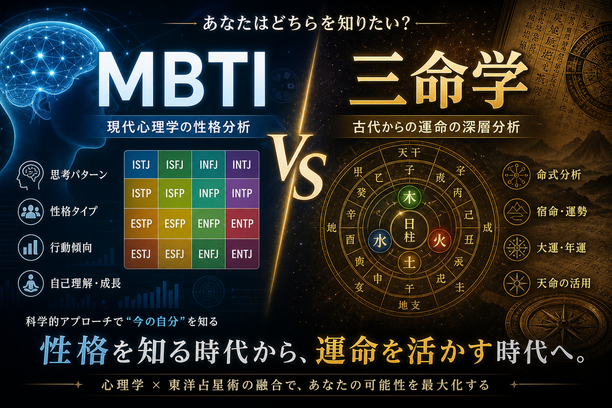 MBTIと算命学の違い｜自分探しを終わらせる活用術