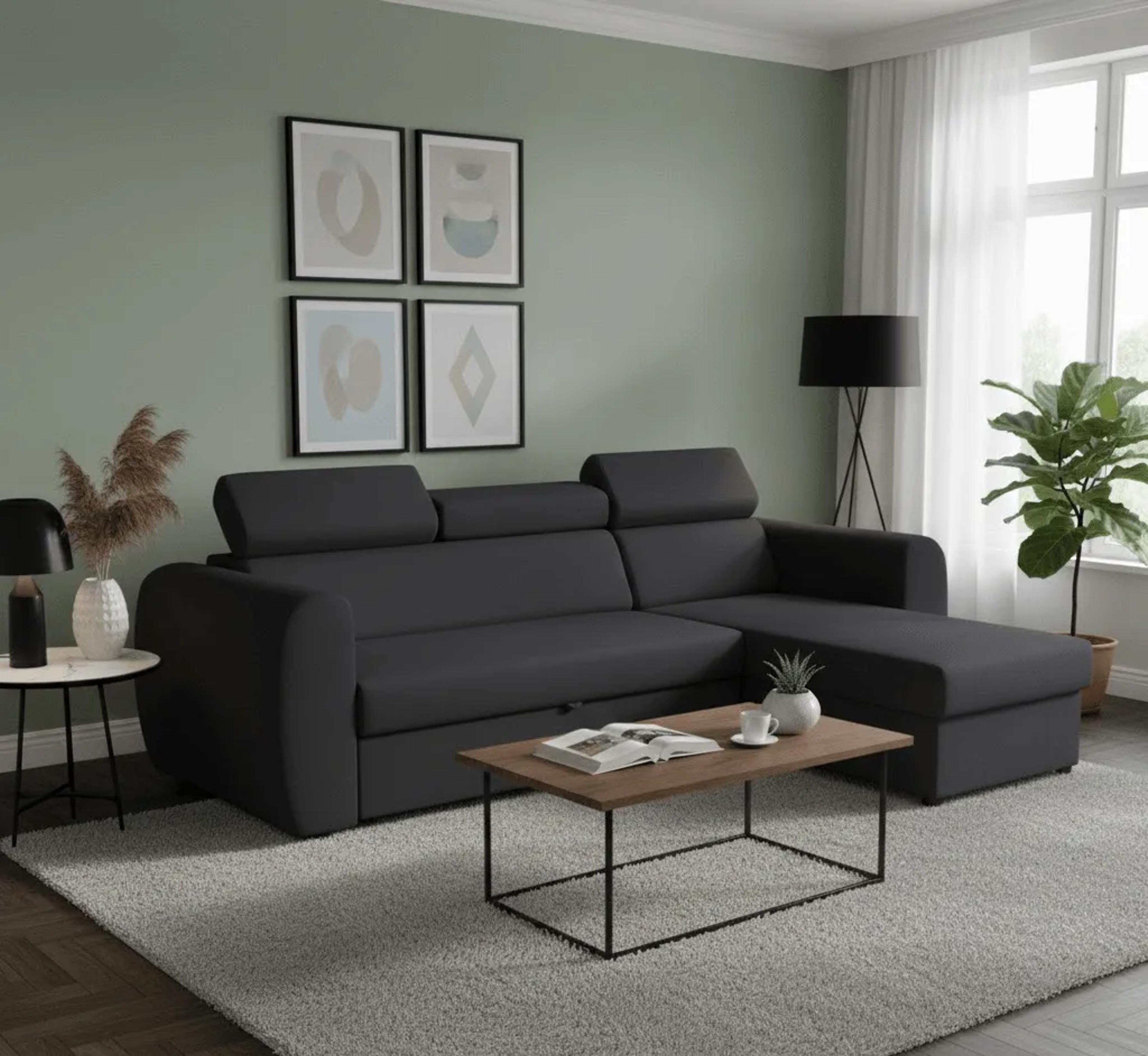 Monako hörnbäddsoffa i ett vardagsrum