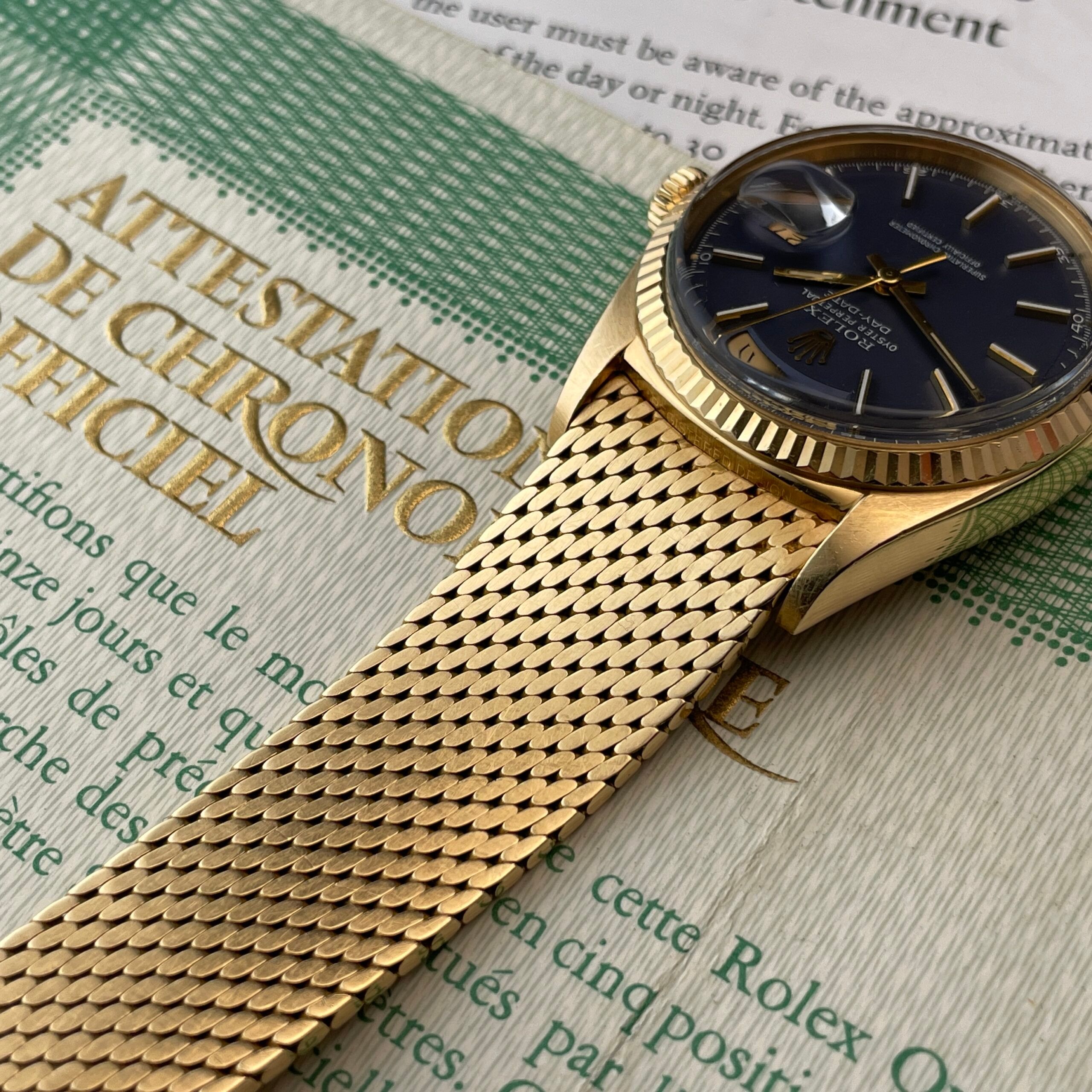 Rolex Day-Date 1803 Mat Blue Dial with Original Mesh Bracelet, photo 10 of 22