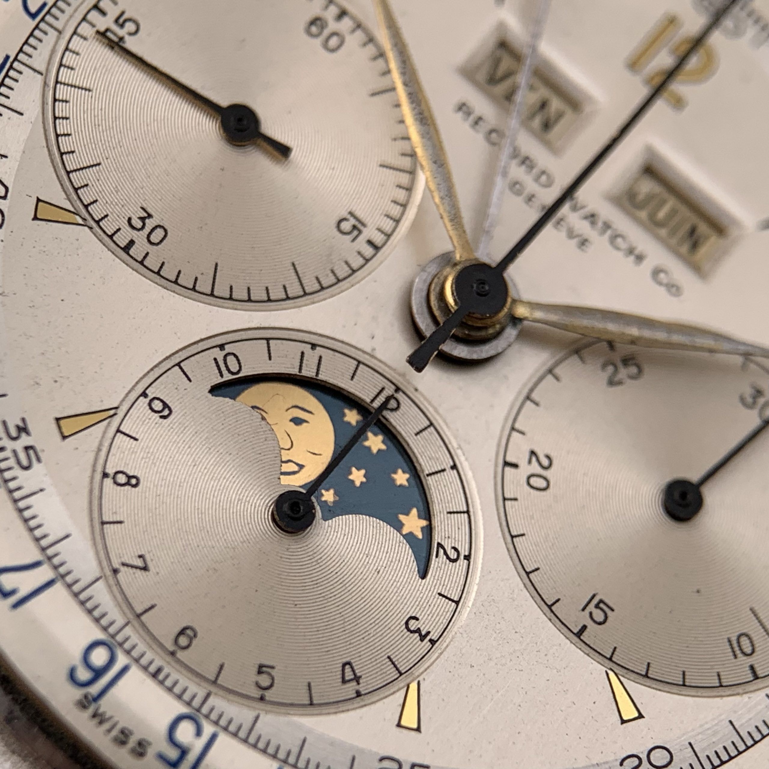 Record Watch & Co Rare Valjoux 88 Triple-Date Moonphase Chronograph, photo 7 of 15
