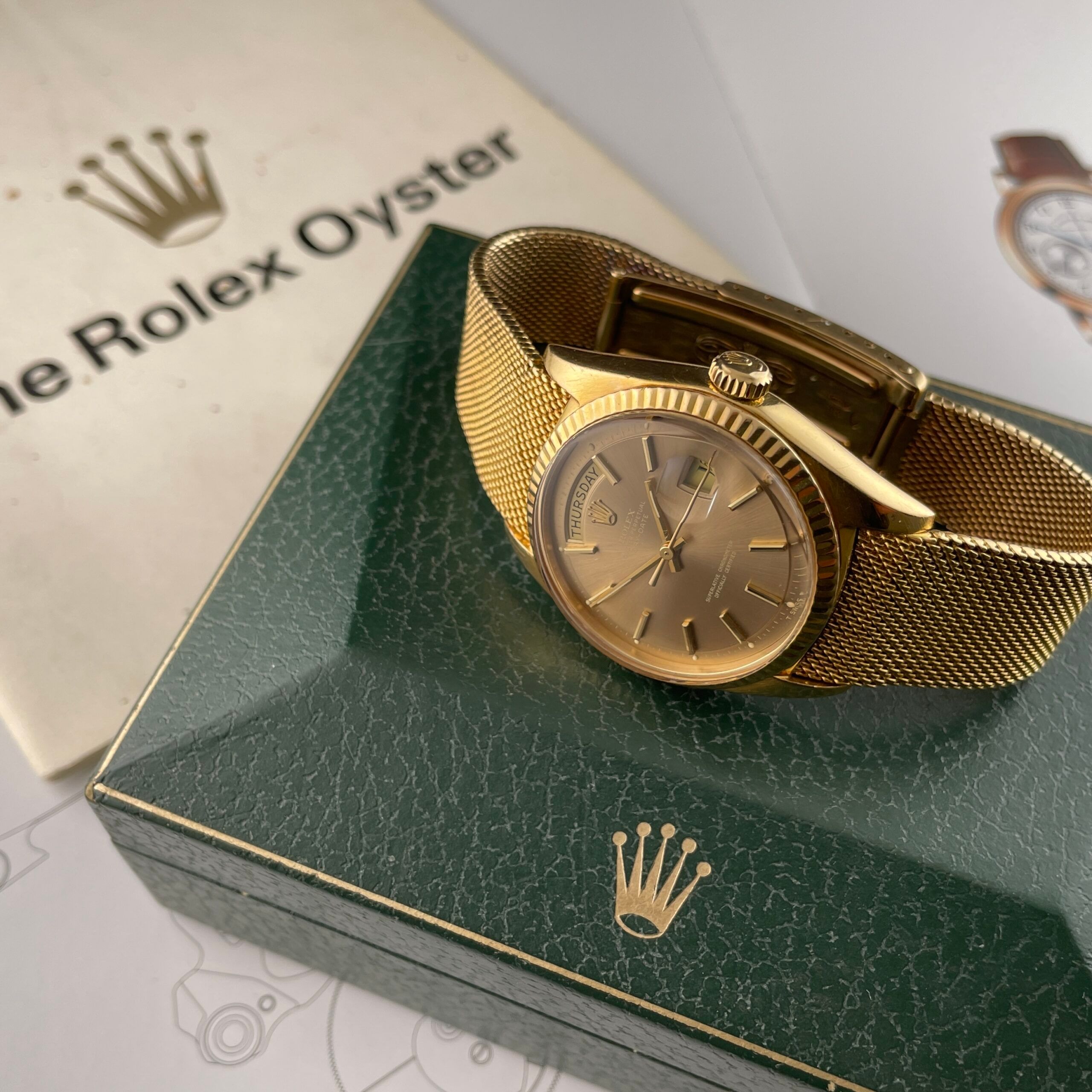 Rolex Day-Date 1803 Taupe Ghost with Mesh Bracelet, photo 6 of 17