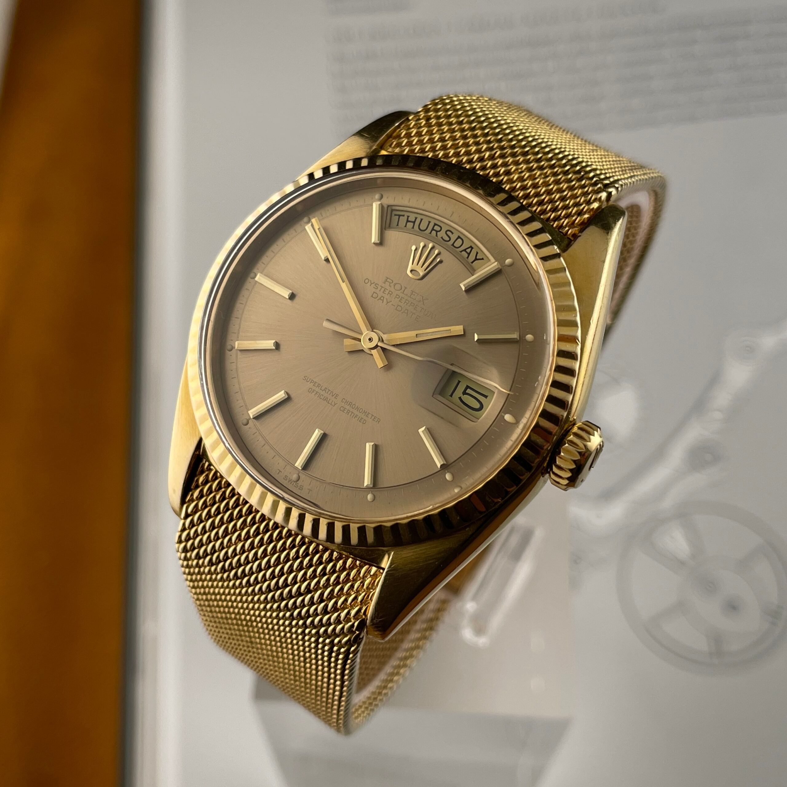 Rolex Day-Date 1803 Taupe Ghost with Mesh Bracelet, photo 3 of 17