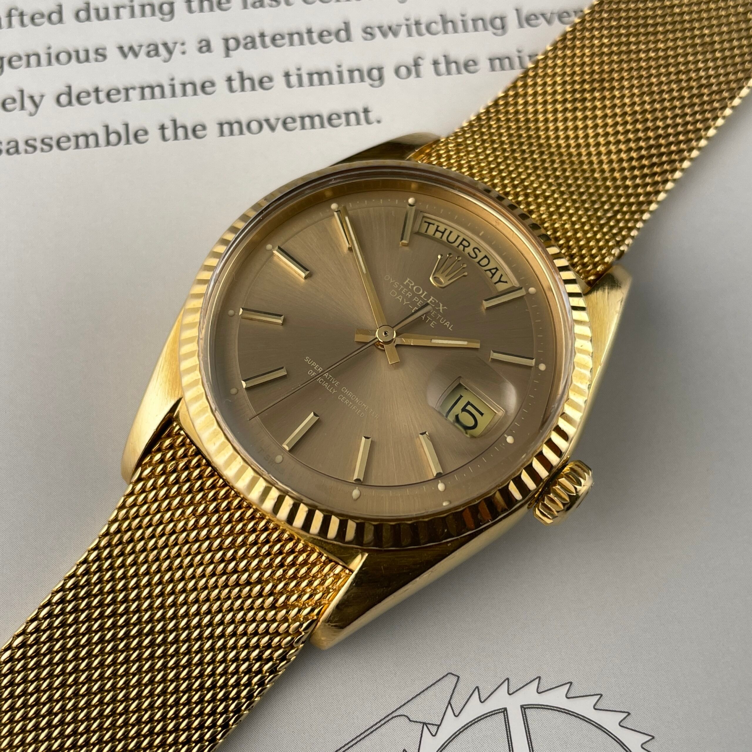 Rolex Day-Date 1803 Taupe Ghost with Mesh Bracelet