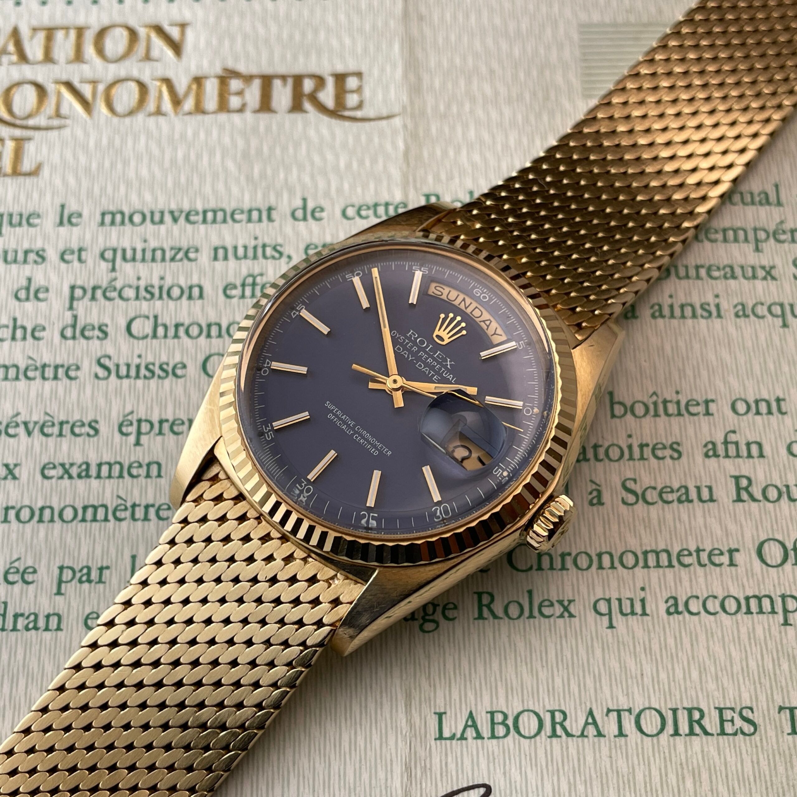 Rolex Day-Date 1803 Mat Blue Dial with Original Mesh Bracelet, photo 5 of 22
