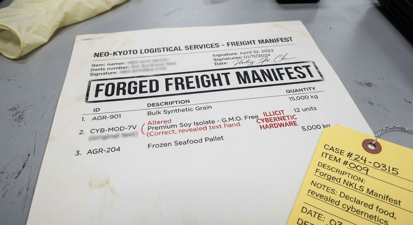 Forged Freight Manifest