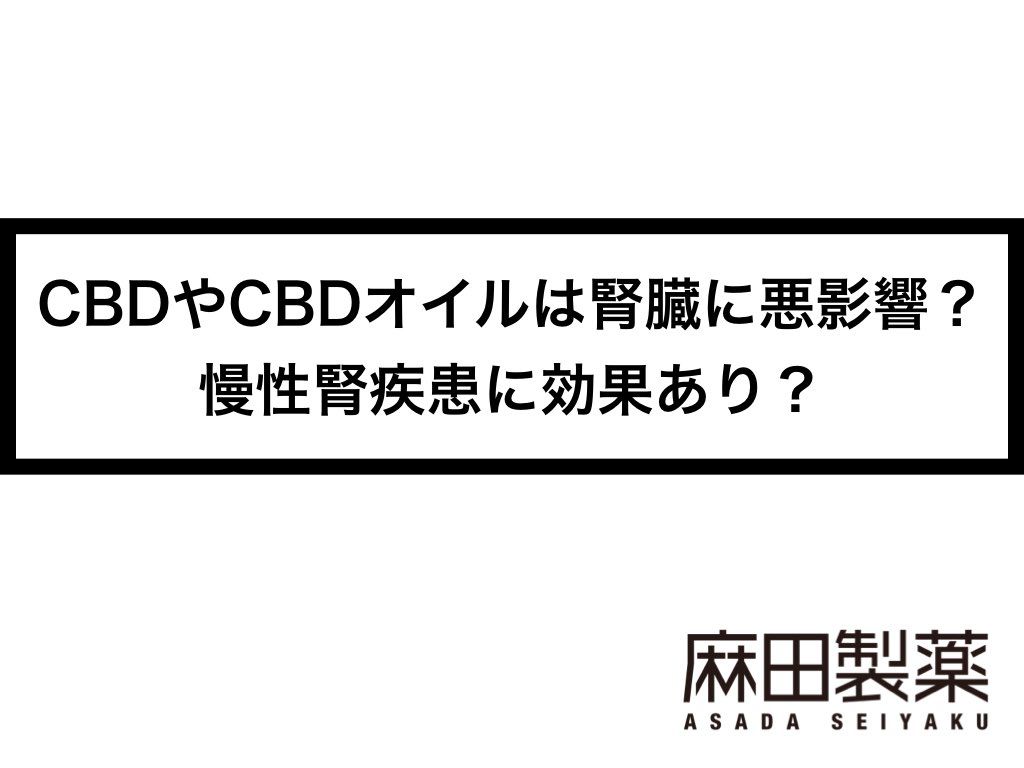 CBDやCBDオイルは腎臓に悪影響？慢性腎疾患に効果あり？