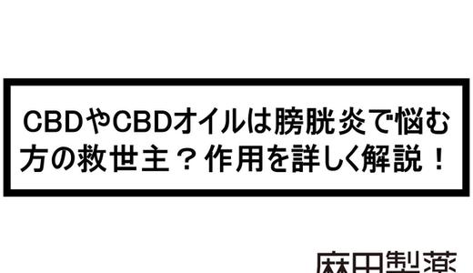 CBDやCBDオイルは膀胱炎で悩む方の救世主?作用を詳しく解説!