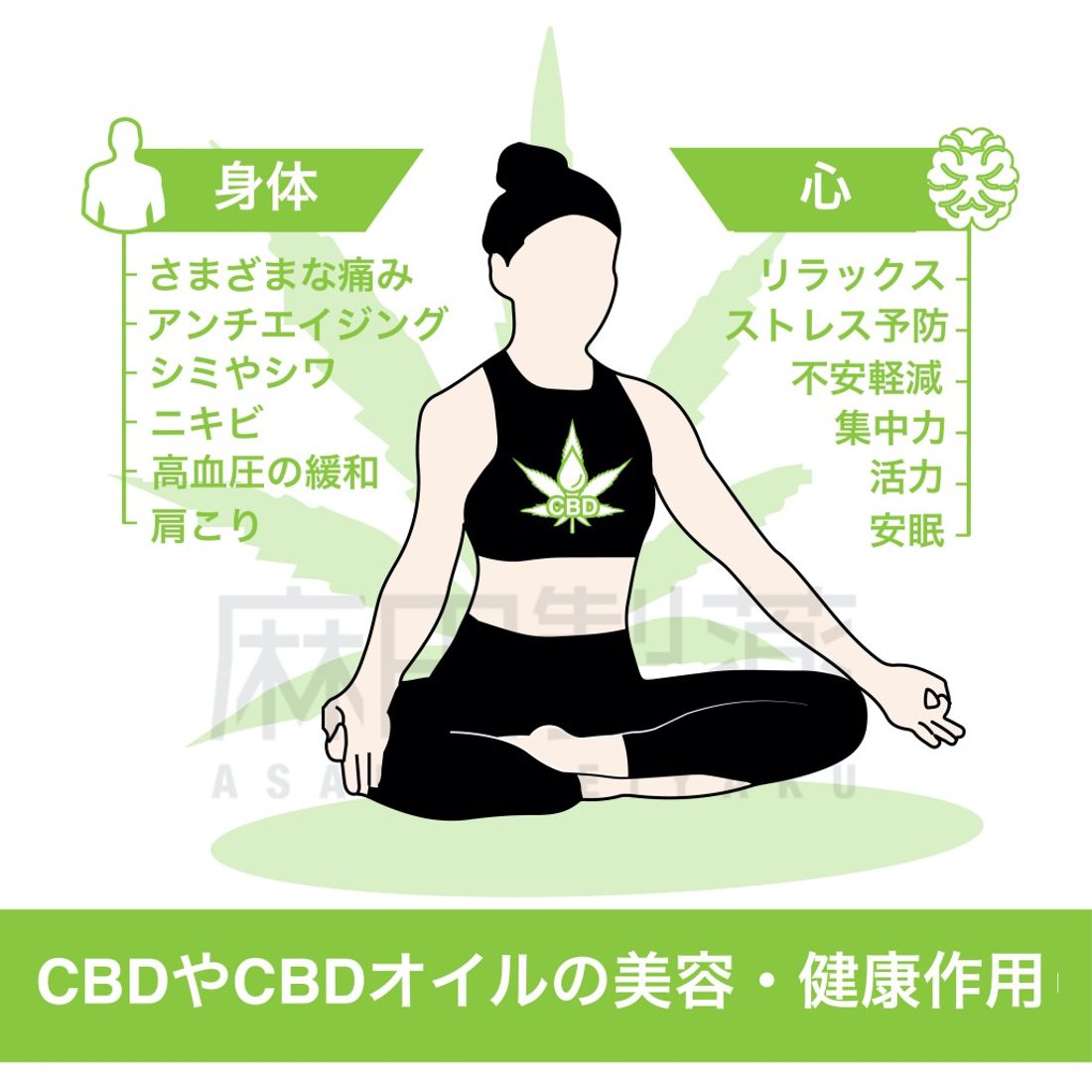 CBDやCBDオイルの美容・健康作用