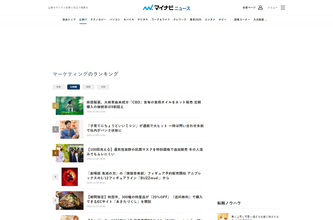 THE CBDの紹介記事がマイナビニュースで1位になりました