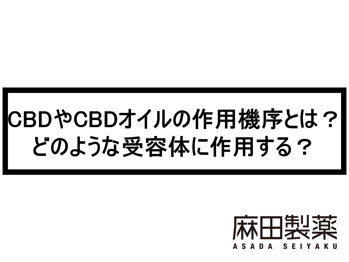 CBDやCBDオイルの作用機序とは？どのような受容体に作用する？