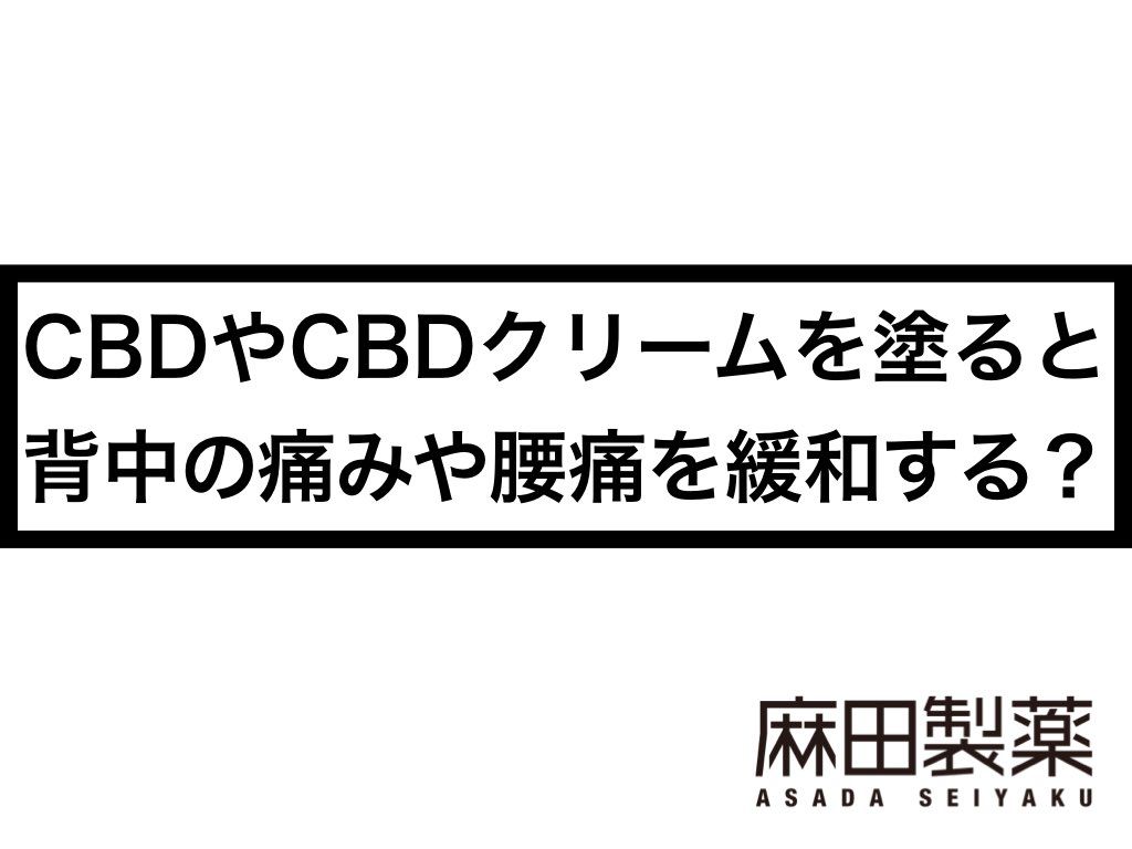 CBDやCBDクリームを塗ると背中の痛みや腰痛を緩和する？