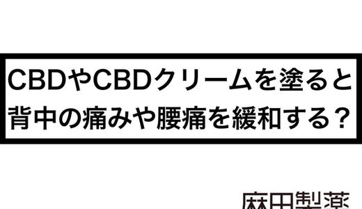 CBDやCBDクリームを塗ると背中の痛みや腰痛を緩和する?