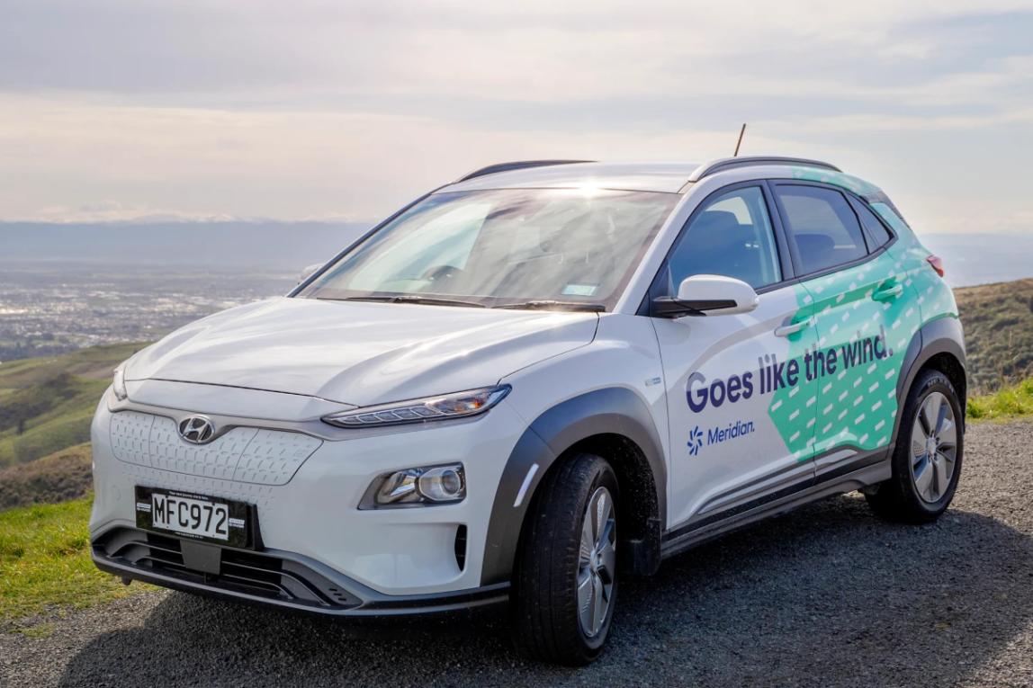 Image of a Meridian Energy fleet electric vehicle