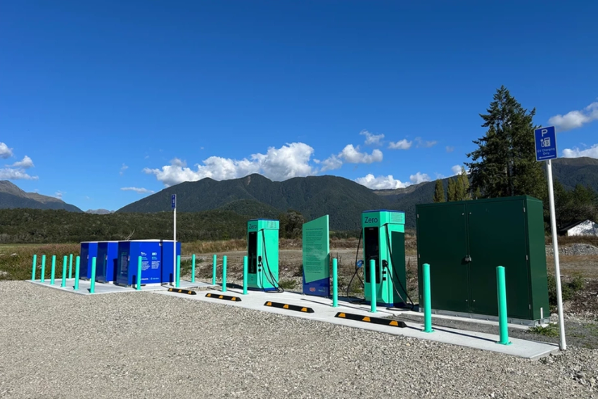 Image of Meridian Energy's new ev charging installation at springs junction