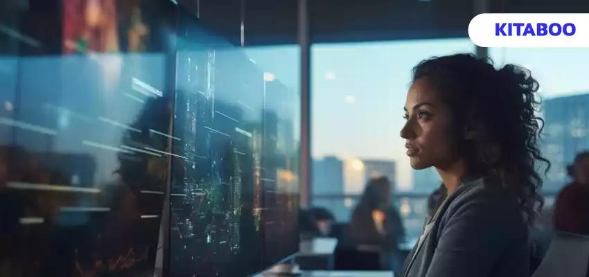 Person working in a futuristic office