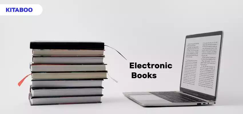 Laptop and books assortment