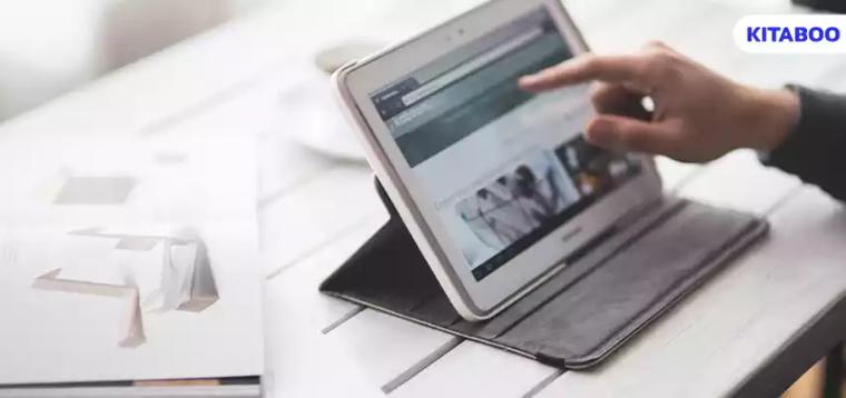 Businessman working with a tablet