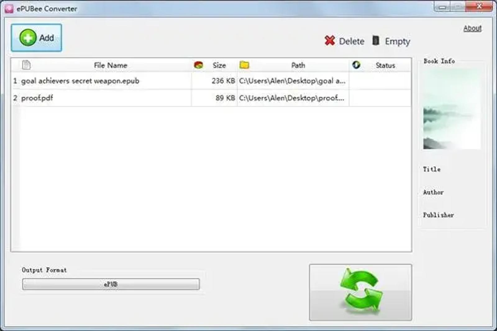 epubee maker ebook creation software screenshot 