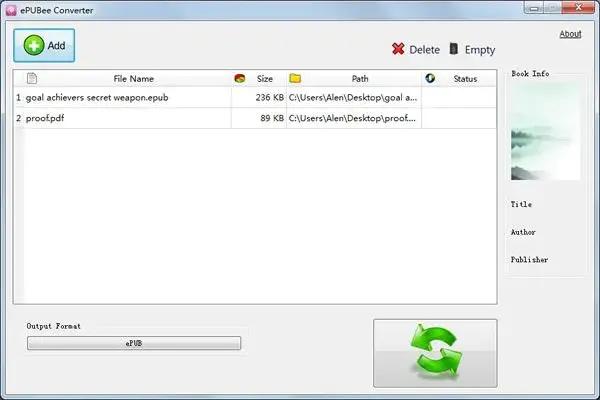 epubee maker ebook creation software screenshot