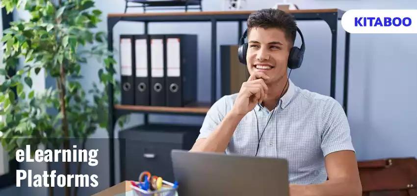 Young hispanic man working at the office wearing headphones looking confident at the camera smiling with crossed arms blog.psd