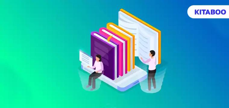 Online library isometric background concept image composition with human characters holographic screens and pile of blog.psd