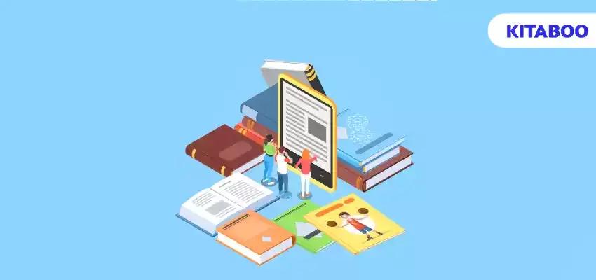 Library concept with online reading and ebooks symbols isometric blog