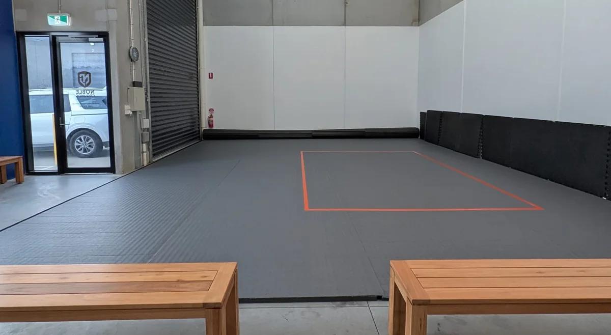 The mat room at the Noble Grounds academy in Mitcham
