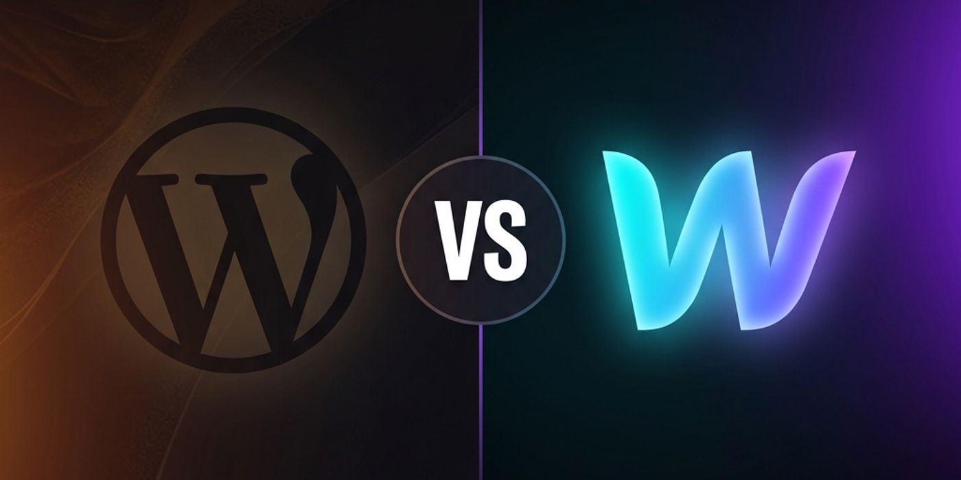 Webflow CMS vs WordPress comparison for web design agencies showing dashboard interfaces