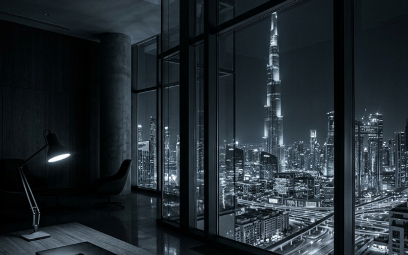 Tech Startup Office Dubai Night View