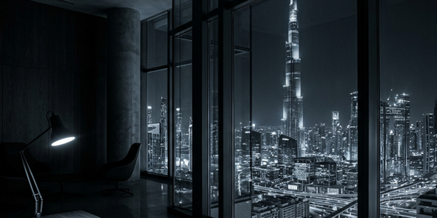 Tech Startup Office Dubai Night View